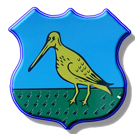 Wappen stellt eine goldene Schnepfe dar und nimmt damit Bezug auf das ehemalige jagen dieser Vögel im Gebiet Unterkoskau